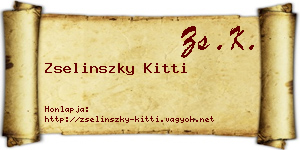Zselinszky Kitti névjegykártya